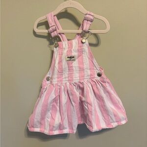 OshKosh B'gosh Pink and White Striped Overalls
